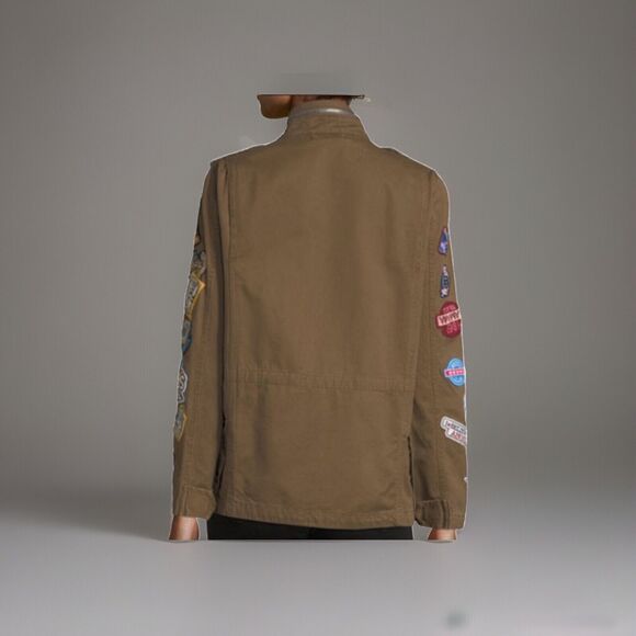 ROMEO & JULIET COUTURE Patches Patchwork Green Long Sleeve Cargo Jacket Medium - Picture 2 of 16